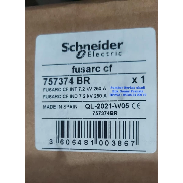 FUSE SCHNEIDER 250A 7.2 kV 250 A FUSARC-CF 757374 BR  757374BR 442MM - GENUINE SPAIN