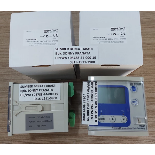 BROYCE CONTROL P9680 P 9680 P-9680 OVER CURRENT AND EARTH FAULT DETECTION IDMT RELAY 85-265VAC 85-370VDC