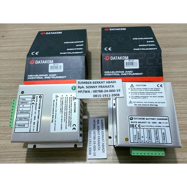 Battery Charger DATAKOM BC-4A BC4A BC 4A AUTO Select 12V/24V-4A GENUINE ORIGINAL
