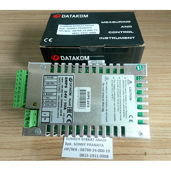 DATAKOM SMPS-2410 BATTERY CHARGER SMPS2410 SMPS 2410 - 24V 10A 1P 320W - GENUINE