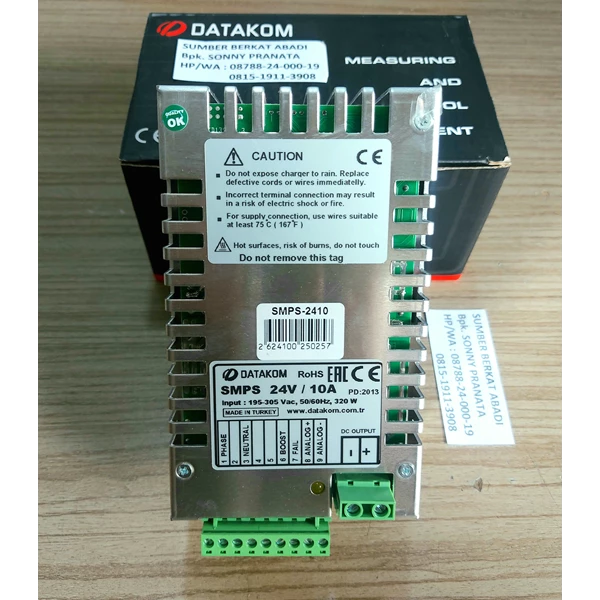 DATAKOM SMPS 2410 BATTERY CHARGER SMPS2410 SMPS-2410 (24VD 10A 1P 320W) - ORIGINAL