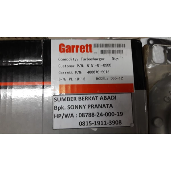 GARRETT Turbocharger 6151-81-8500 (466670-5013) Model D65-12