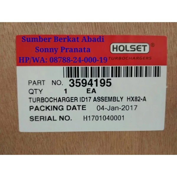 HOLSET 3594195 TURBOCHARGER HX82 A