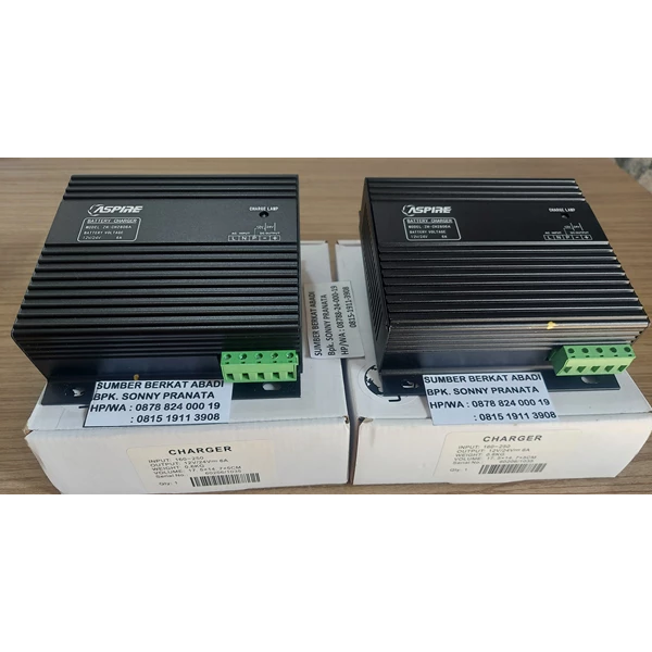AUTOMATIC BATTERY CHARGER ASPIRE DUAL OUTPUT 12VDC 24VDC 6A - 12V 24V 6A 1 PHASE