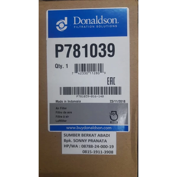 DONALDSON P781039 AIR FILTER PRIMARY RADIAL SEAL