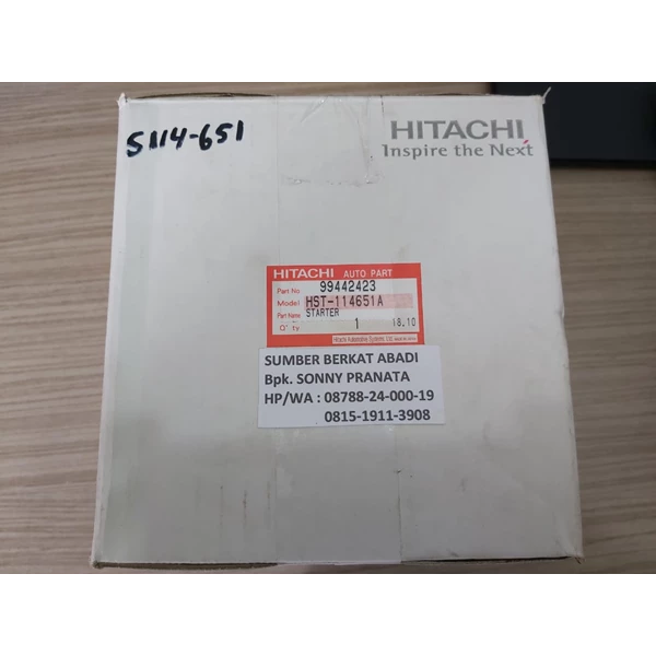 HITACHI 114362-77011 STATER MOTOR S114-651A HST-114651A - ORIGINAL JAPAN