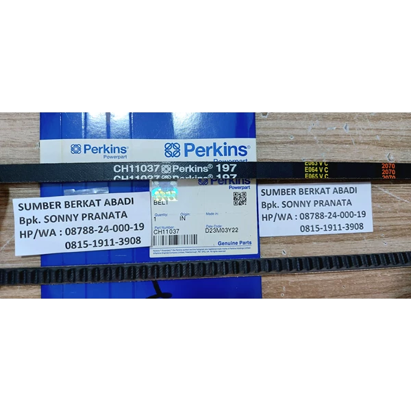 PERKINS CH11037 FAN BELT V BELT CH 11037 - ORIGINAL MADE IN UK